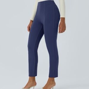 Halara Flex SculptNet High Waisted Pocket Slim Work Pants Blue M